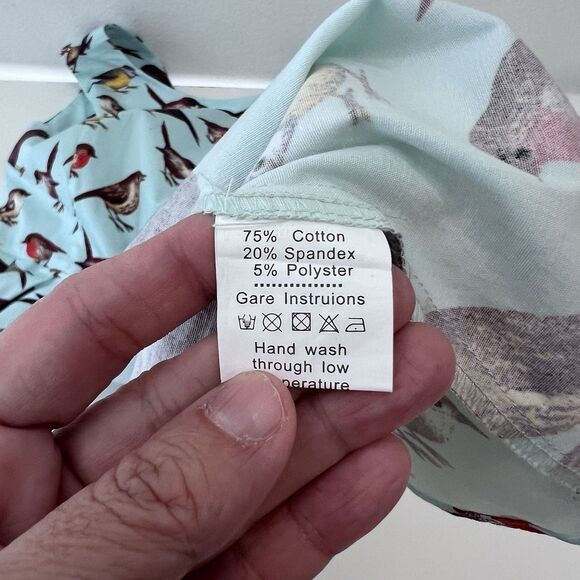 Luouse Bird Dress Womens Fit & Flare Swing Sleeveless Retro Check  Measurements! - Picture 4 of 7